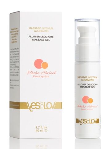 Универсальный массажный гель-смазка Allover Delicious Massage Gel с ароматом персика и аброкоса - 50 мл. - YESforLOV - купить с доставкой в Нижнем Тагиле