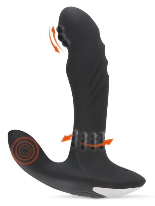 Черный вибромассажер простаты с функцией римминга Plug with Perineum Stimulator - 16,6 см. - Orion - в Нижнем Тагиле купить с доставкой