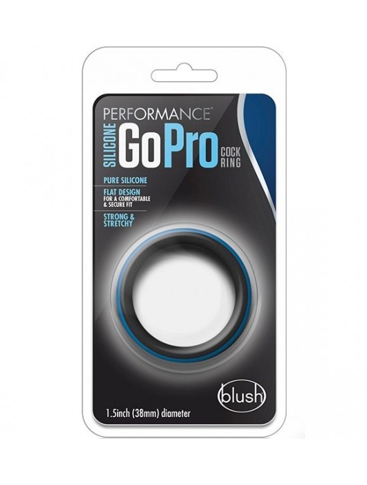 Черно-синее эрекционное кольцо Silicone Go Pro Cock Ring - Blush Novelties - в Нижнем Тагиле купить с доставкой