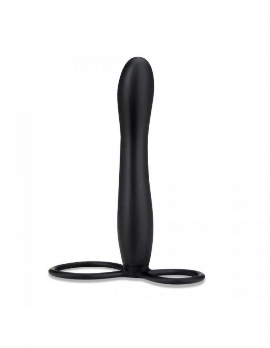 Черная насадка на пенис для двойной стимуляции Mojo BlackJack - 15 см. - Seven Creations - в Нижнем Тагиле купить с доставкой