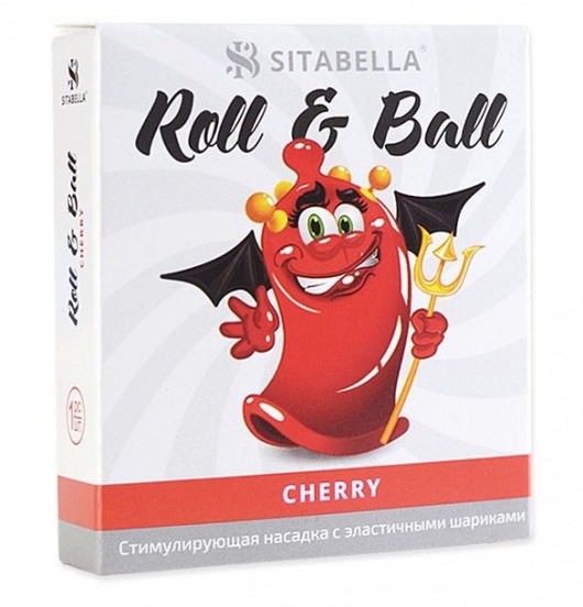 Стимулирующий презерватив-насадка Roll   Ball Cherry - Sitabella - купить с доставкой в Нижнем Тагиле