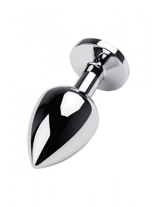 Серебристая коническая анальная пробка с красным кристаллом - 8 см. - ToyFa - купить с доставкой в Нижнем Тагиле