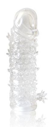 Закрытая прозрачная рельефная насадка Crystal sleeve - 13 см. - Erowoman-Eroman - в Нижнем Тагиле купить с доставкой
