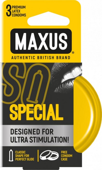 Презервативы с точками и рёбрами в железном кейсе MAXUS Special - 3 шт. - Maxus - купить с доставкой в Нижнем Тагиле