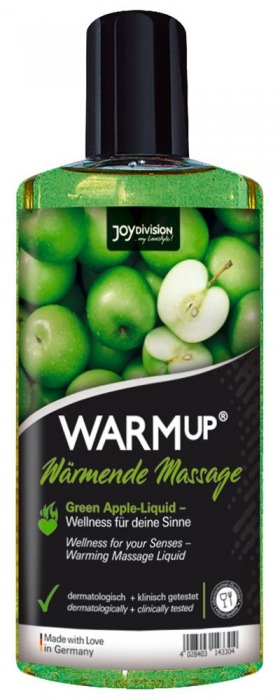 Массажное масло WARMup Green Apple с ароматом яблока - 150 мл. - Joy Division - купить с доставкой в Нижнем Тагиле