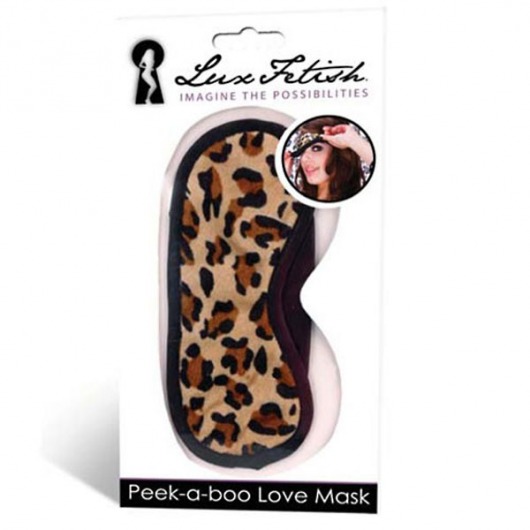Леопардовая маска на глаза Peek-a-Boo - Lux Fetish - купить с доставкой в Нижнем Тагиле