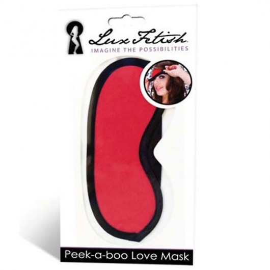 Красная маска на глаза Peek-a-Boo - Lux Fetish - купить с доставкой в Нижнем Тагиле