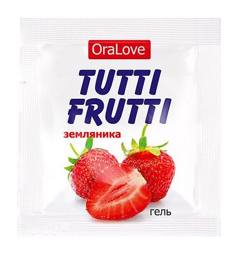 Пробник гель-смазки Tutti-frutti с земляничным вкусом - 4 гр. - Биоритм - купить с доставкой в Нижнем Тагиле