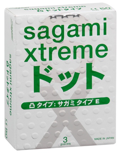 Презервативы Sagami Xtreme SUPER DOTS с точками - 3 шт. - Sagami - купить с доставкой в Нижнем Тагиле
