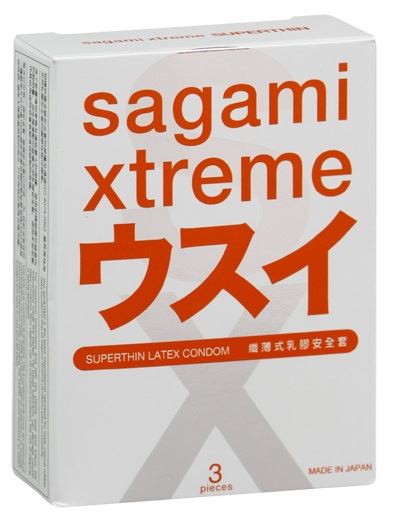 Ультратонкие презервативы Sagami Xtreme SUPERTHIN - 3 шт. - Sagami - купить с доставкой в Нижнем Тагиле