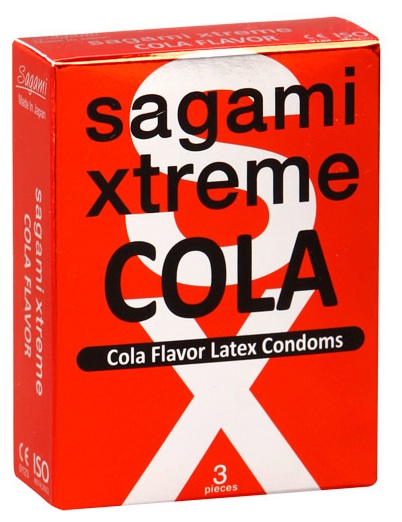 Ароматизированные презервативы Sagami Xtreme COLA - 3 шт. - Sagami - купить с доставкой в Нижнем Тагиле