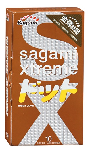Презервативы Sagami Xtreme FEEL UP с точечной текстурой и линиями прилегания - 10 шт. - Sagami - купить с доставкой в Нижнем Тагиле
