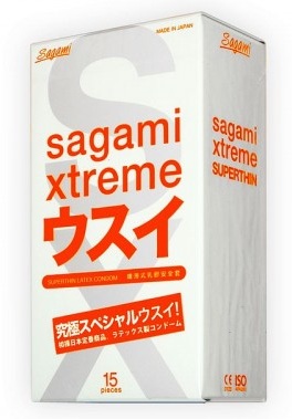 Ультратонкие презервативы Sagami Xtreme SUPERTHIN - 15 шт. - Sagami - купить с доставкой в Нижнем Тагиле