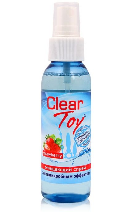 Очищающий спрей для игрушек CLEAR TOY Strawberry - 100 мл. - Биоритм - купить с доставкой в Нижнем Тагиле