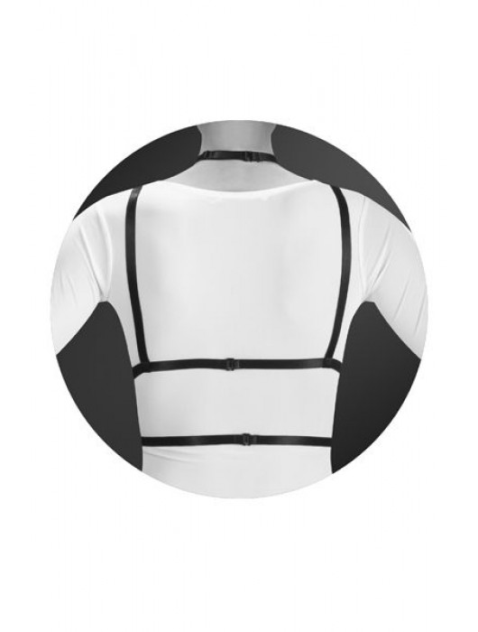 Черная упряжь на грудь Laura - Bijoux Pour Toi - купить с доставкой в Нижнем Тагиле