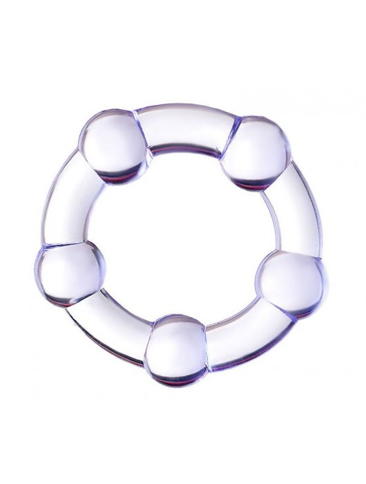 Фиолетовое эрекционное кольцо на пенис с бусинами - Штучки-дрючки - в Нижнем Тагиле купить с доставкой