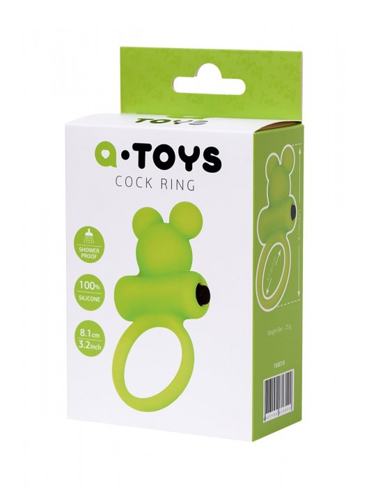 Зеленое виброкольцо на пенис A-Toys - A-toys - в Нижнем Тагиле купить с доставкой