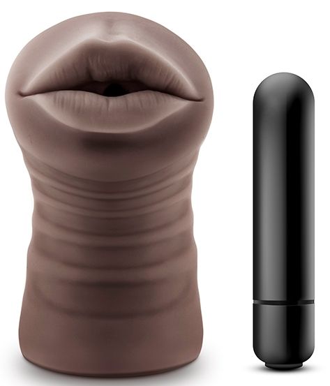 Коричневый мастурбатор-ротик Heather - Blush Novelties - в Нижнем Тагиле купить с доставкой