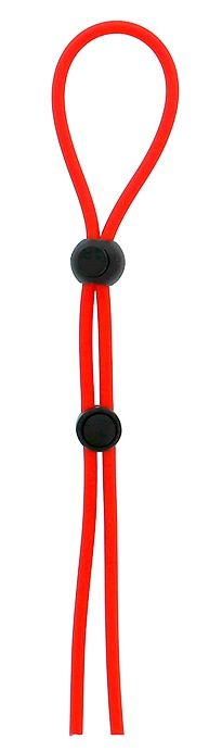 Красное лассо на пенис с двумя бусинами STRETCHY LASSO CAGE - Dream Toys - в Нижнем Тагиле купить с доставкой