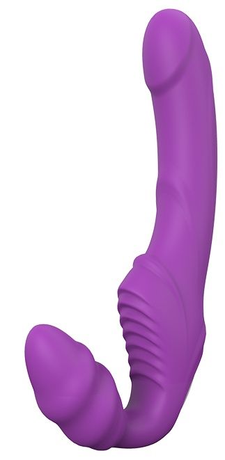 Фиолетовый безремневой вибрострапон DOUBLE DIPPER - Dream Toys - купить с доставкой в Нижнем Тагиле