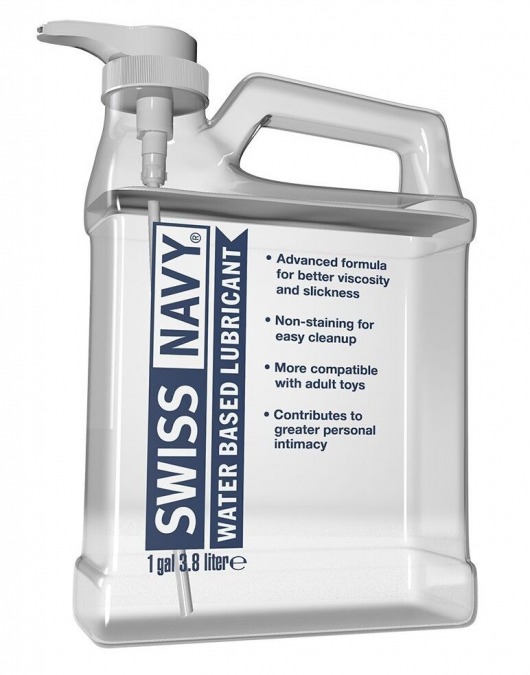 Канистра лубриканта Swiss Navy Water Based Lube на водной основе - 3,8 л. - Swiss navy - купить с доставкой в Нижнем Тагиле