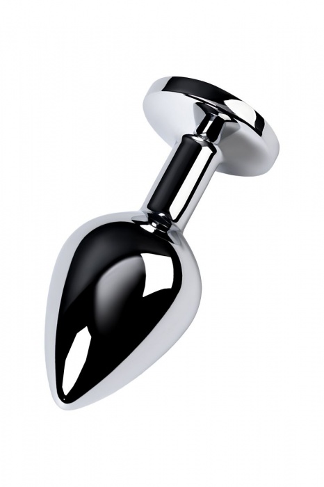 Серебристая конусовидная анальная пробка с голубым кристаллом - 8 см. - ToyFa - купить с доставкой в Нижнем Тагиле