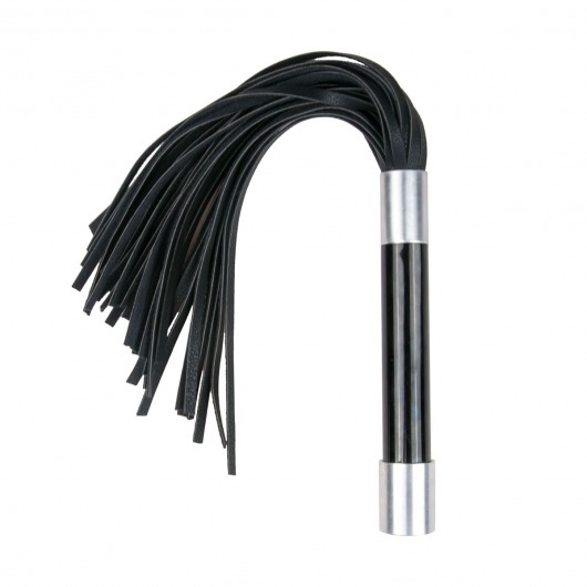 Черная плеть Easytoys Flogger With Metal Grip - 38 см. - Easy toys - купить с доставкой в Нижнем Тагиле