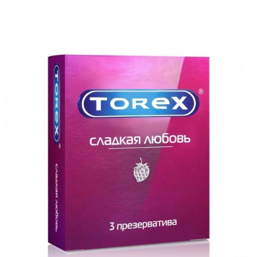 Презервативы Torex  Сладкая любовь  с ароматом клубники - 3 шт. - Torex - купить с доставкой в Нижнем Тагиле
