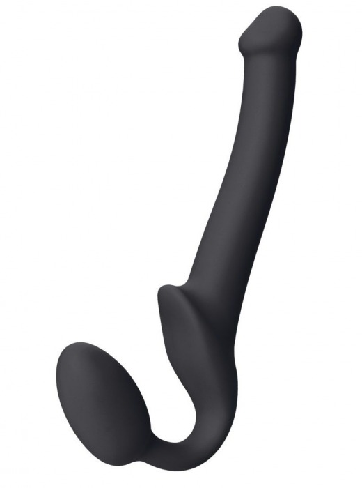 Черный безремневой страпон Silicone Bendable Strap-On S - Strap-on-me - купить с доставкой в Нижнем Тагиле