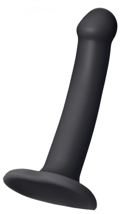 Черный фаллос на присоске Silicone Bendable Dildo S - 17 см. - Strap-on-me - купить с доставкой в Нижнем Тагиле