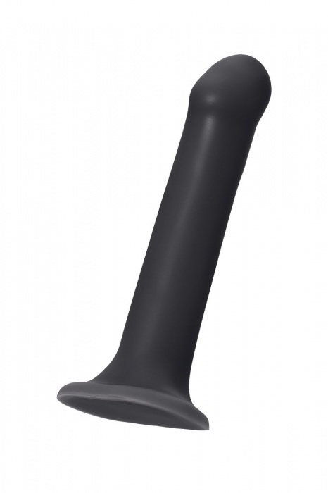 Черный фаллос на присоске Silicone Bendable Dildo L - 19 см. - Strap-on-me - купить с доставкой в Нижнем Тагиле