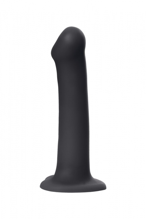Черный фаллос на присоске Silicone Bendable Dildo L - 19 см. - Strap-on-me - купить с доставкой в Нижнем Тагиле