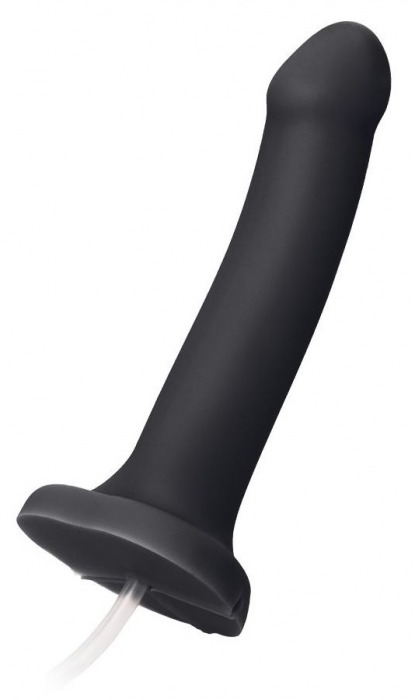 Черный фаллос с имитацией эякуляции Silicon Cum Dildo L - 19,6 см. - Strap-on-me - купить с доставкой в Нижнем Тагиле