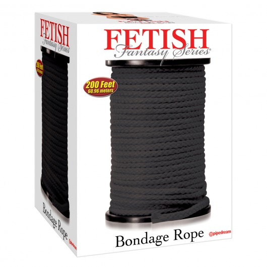 Черная веревка для связывания Bondage Rope - 60,9 м. - Pipedream - купить с доставкой в Нижнем Тагиле