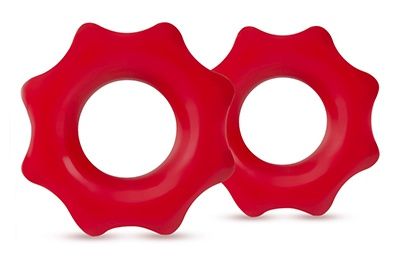 Набор из 2 красных фигурных эрекционных колец NUTZ - Blush Novelties - в Нижнем Тагиле купить с доставкой