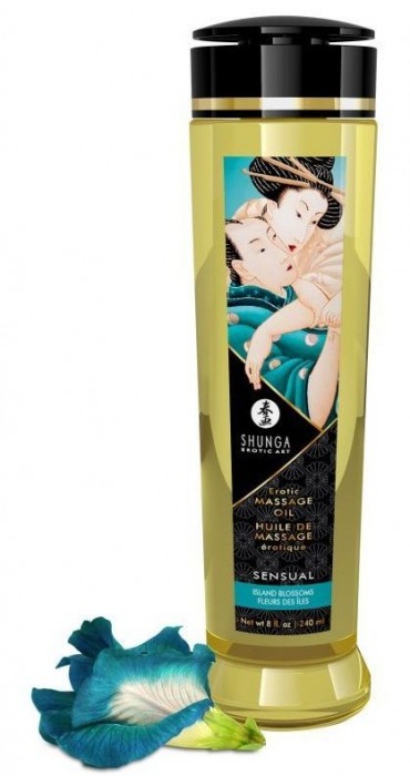 Массажное масло Sensual с цветочным ароматом - 240 мл. - Shunga - купить с доставкой в Нижнем Тагиле