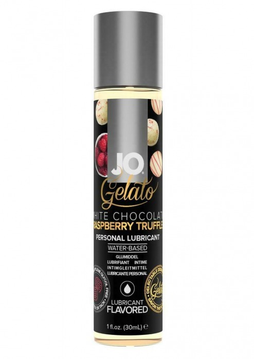 Лубрикант с ароматом трюфелей из белого шоколада и малины JO GELATO WHITE CHOCOLATE RASPBERRY TRUFFLE - 30 мл. - System JO - купить с доставкой в Нижнем Тагиле