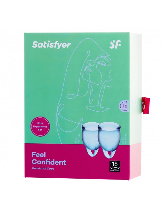 Набор голубых менструальных чаш Feel confident Menstrual Cup - Satisfyer - купить с доставкой в Нижнем Тагиле
