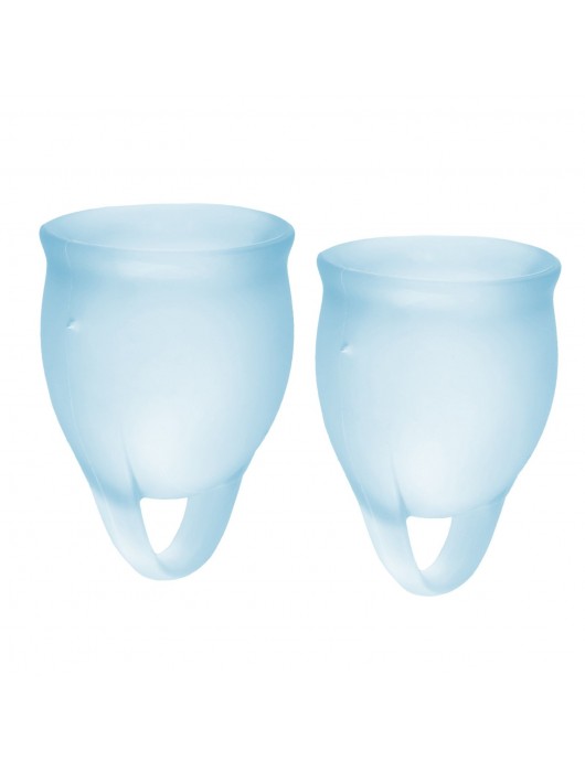 Набор голубых менструальных чаш Feel confident Menstrual Cup - Satisfyer - купить с доставкой в Нижнем Тагиле