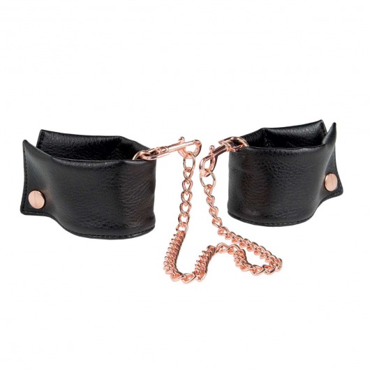 Черные мягкие наручники Entice French Cuffs с цепью - California Exotic Novelties - купить с доставкой в Нижнем Тагиле
