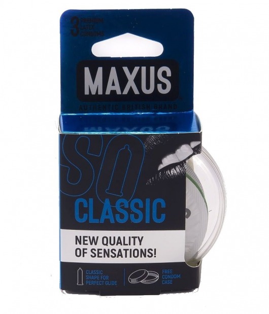 Классические презервативы в пластиковом кейсе MAXUS Classic - 3 шт. - Maxus - купить с доставкой в Нижнем Тагиле