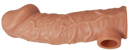Телесная насадка на фаллос с отверстием для мошонки EXTREME SLEEVE - 17,6 см. - KOKOS - в Нижнем Тагиле купить с доставкой