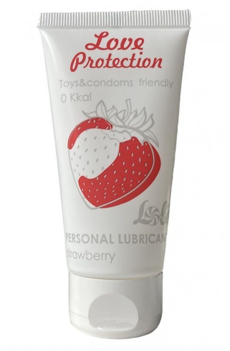 Лубрикант на водной основе с ароматом малины Love Protection Strawberry - 50 мл. - Lola Games - купить с доставкой в Нижнем Тагиле