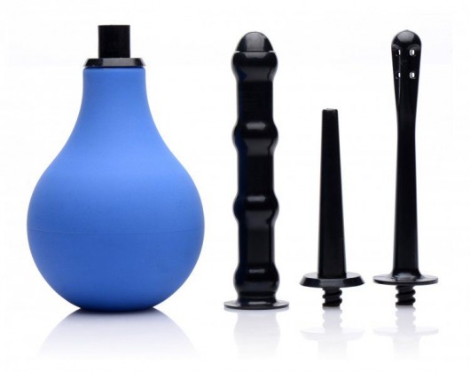 Анальный душ с 3 насадками Premium One-way Valve Anal Douche Set - XR Brands - купить с доставкой в Нижнем Тагиле