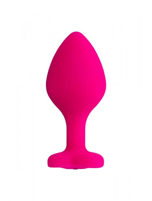 Розовая анальная втулка Diamond Heart с прозрачным кристаллом - 8 см. - ToyFa - купить с доставкой в Нижнем Тагиле