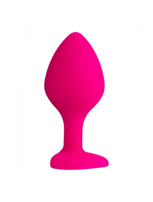 Розовая анальная втулка Diamond Heart с прозрачным кристаллом - 8 см. - ToyFa - купить с доставкой в Нижнем Тагиле