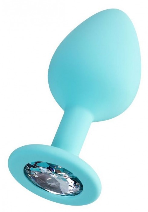 Мятная анальная втулка Brilliant с прозрачным кристаллом - 8 см. - ToyFa - купить с доставкой в Нижнем Тагиле