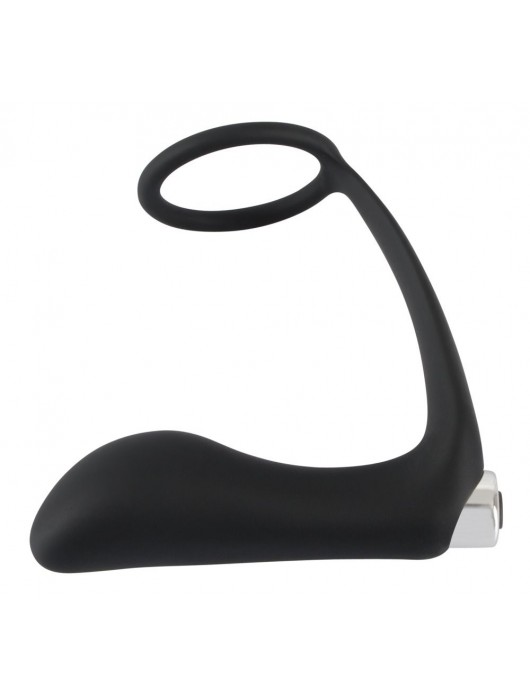 Черное эрекционное кольцо с анальной вибропробкой Vibrating Ring   Plug - Orion - в Нижнем Тагиле купить с доставкой