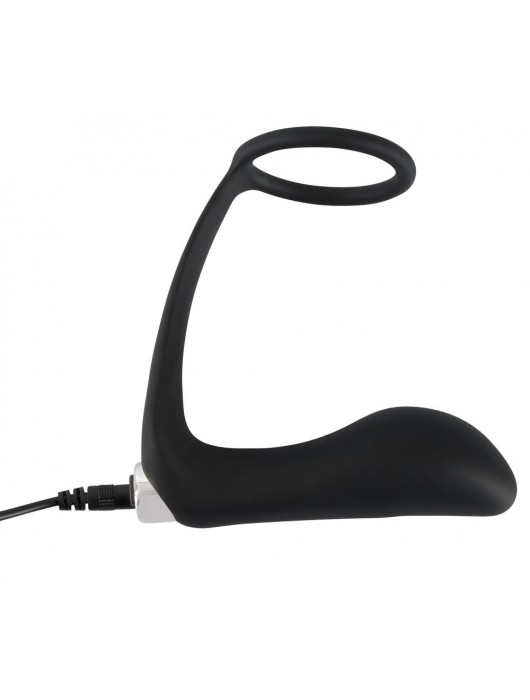 Черное эрекционное кольцо с анальной вибропробкой Vibrating Ring   Plug - Orion - в Нижнем Тагиле купить с доставкой