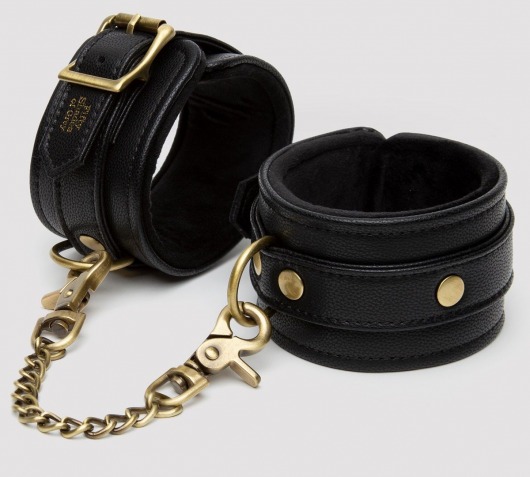 Черные оковы на ноги Bound to You Faux Leather Ankle Cuffs - Fifty Shades of Grey - купить с доставкой в Нижнем Тагиле